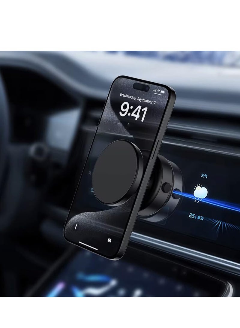 ELTRAZONE Magnetic Suction Phone Holder for Car, Mirror & Gym – 360° Rotation Magnetic Car Cell Phone Holder, Compatible with Metal & Glass Surfaces (Black) - Image 2