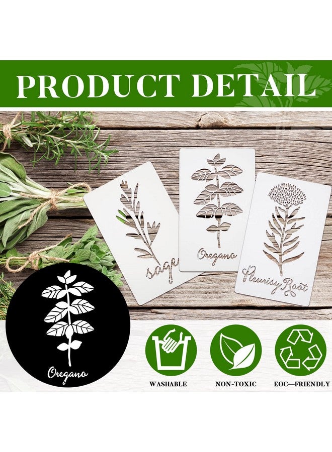 Jecery 20 Pcs Herb Stencils For Painting Reusable Kitchen Garden Stencils Plastic Plant Stencils For Crafts Painting Art Stencils For Diy Scrapbook Wall Floor Home Decor - Image 3