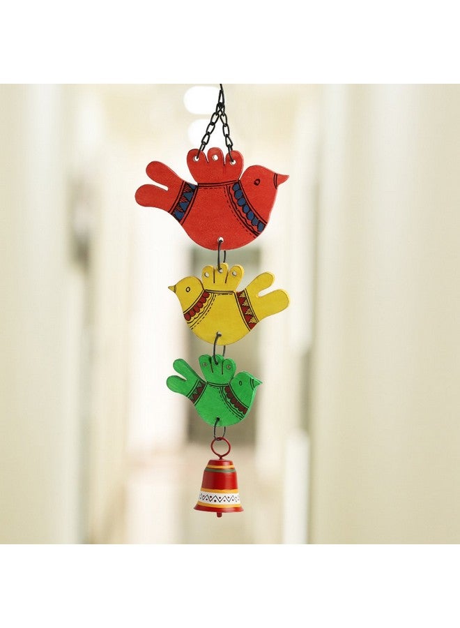 ExclusiveLane 'Birds And Bell' Wind Chimes For Home Positive Energy With Sound (Metal And Wood) | Decorative Wind Chime For Balcony Wind Chimes For Garden Outdoor Hanging Bell For Home Decoration - Image 3