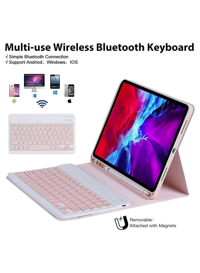 Arabic and english keyboard case for ipad 10th generation 2022 10.9 inch detachable wireless keyboard pencil holder slim leather smart cover with mouse  - Image 3