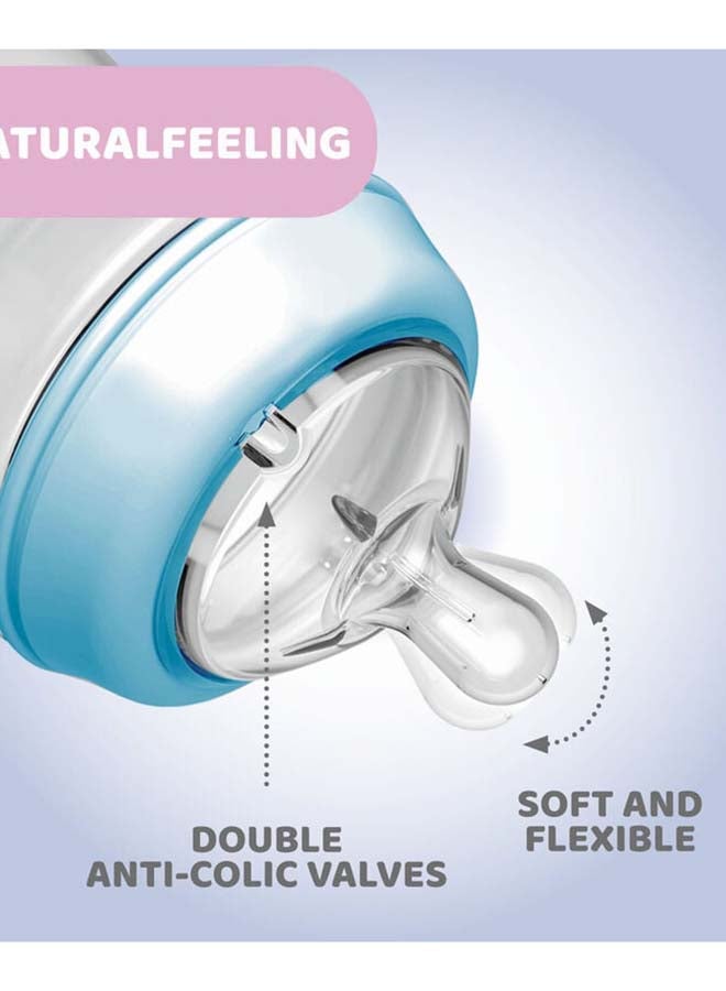 Chicco Natural Feeling Feeding Bottle (330ml, Slow) (Blue) - Image 2