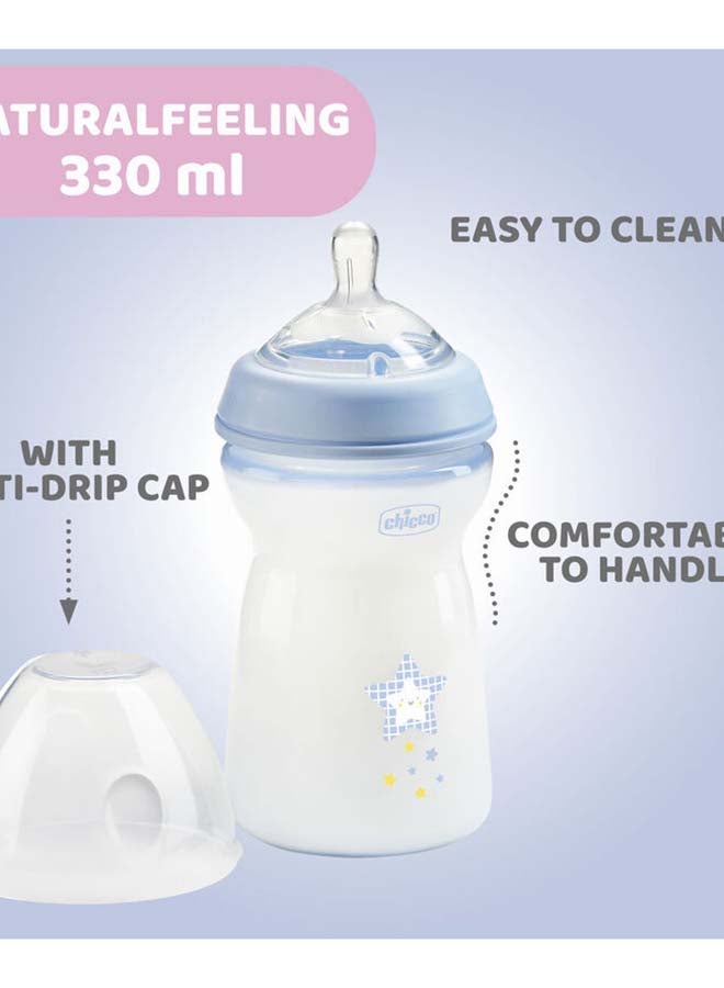 Chicco Natural Feeling Feeding Bottle (330ml, Slow) (Blue) - Image 4
