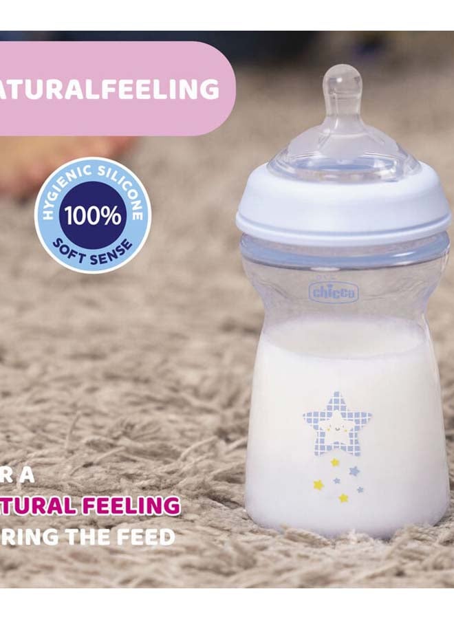 Chicco Natural Feeling Feeding Bottle (330ml, Slow) (Blue) - Image 3