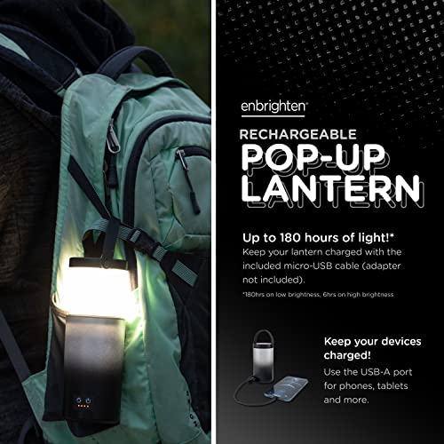 Enbrighten Mini Lantern, Rechargeable Lantern, Color Changing, LED Lamp for Bedroom, 400 Lumens, 180 Hour Runtime, Night Light, 4 Lighting Modes, Perfect for Camping, Bedroom, and More, 61744 - Image 3