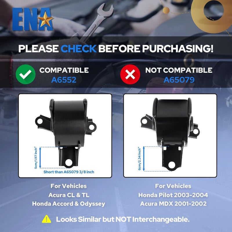 ENA Front Right Engine Motor Mount for Honda Accord, Odyssey, Acura CL, TL - Image 3