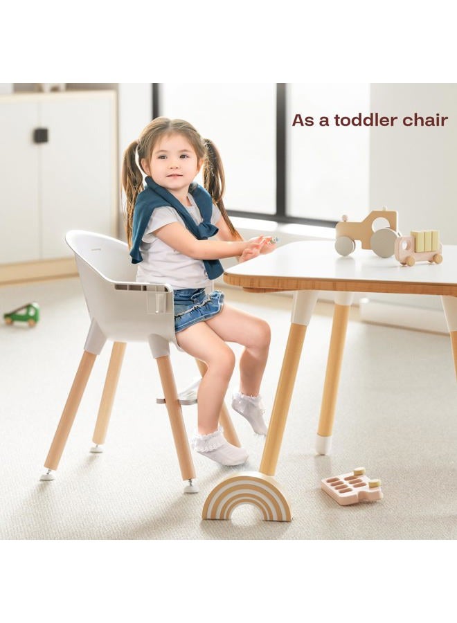 Fodoss 3-in-1 Wooden High Chair for Babies and Toddlers,Convertible Easy Clean Infant Highchair,Silla Modern Design para Comer De Bebe - Image 4