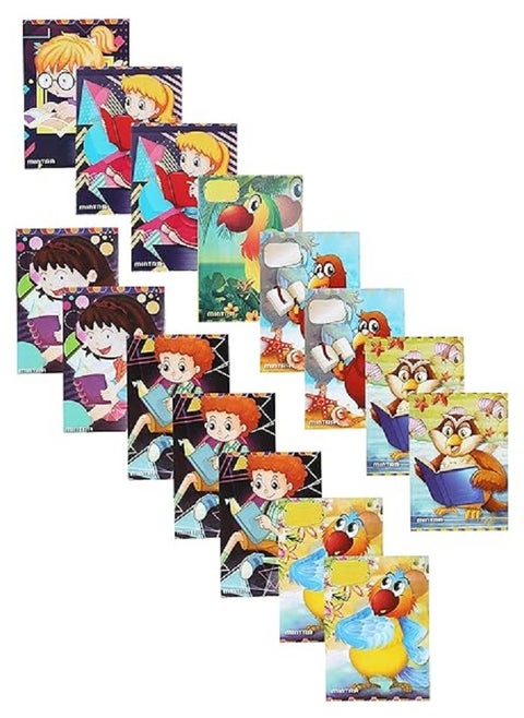 Pack of 5 notebooks, Mintra stapled notebook, english ruling 80 sheets(multicolor, multi shapes) 5 pieces