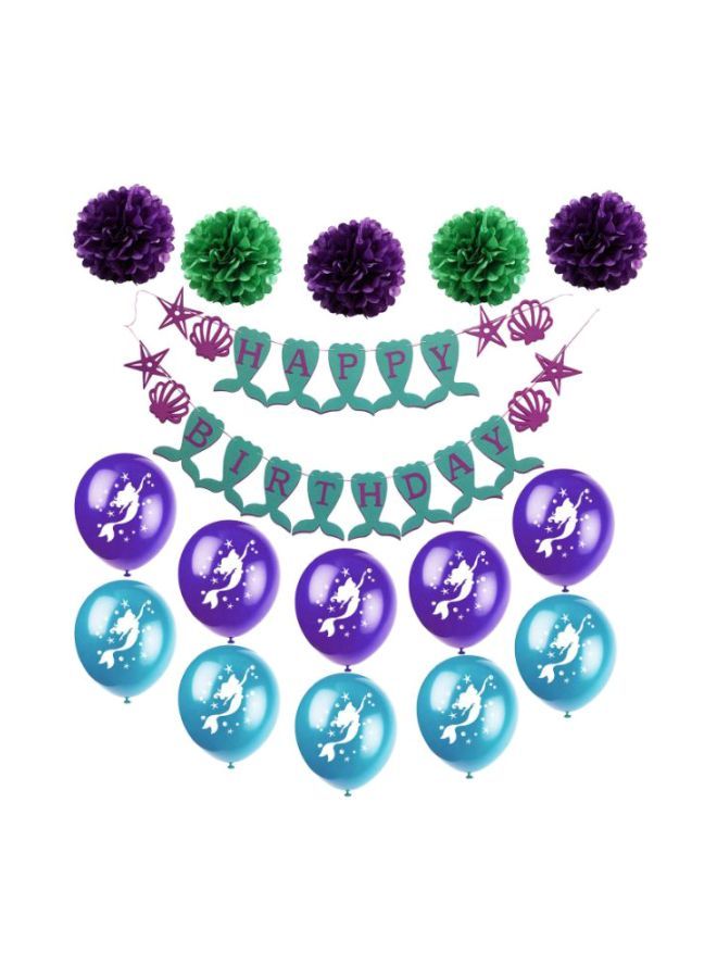 نيبمينينت طقم بالونات تزيين الحفلات بنمط حورية البحر مكون من 19 قطعة - Image 1