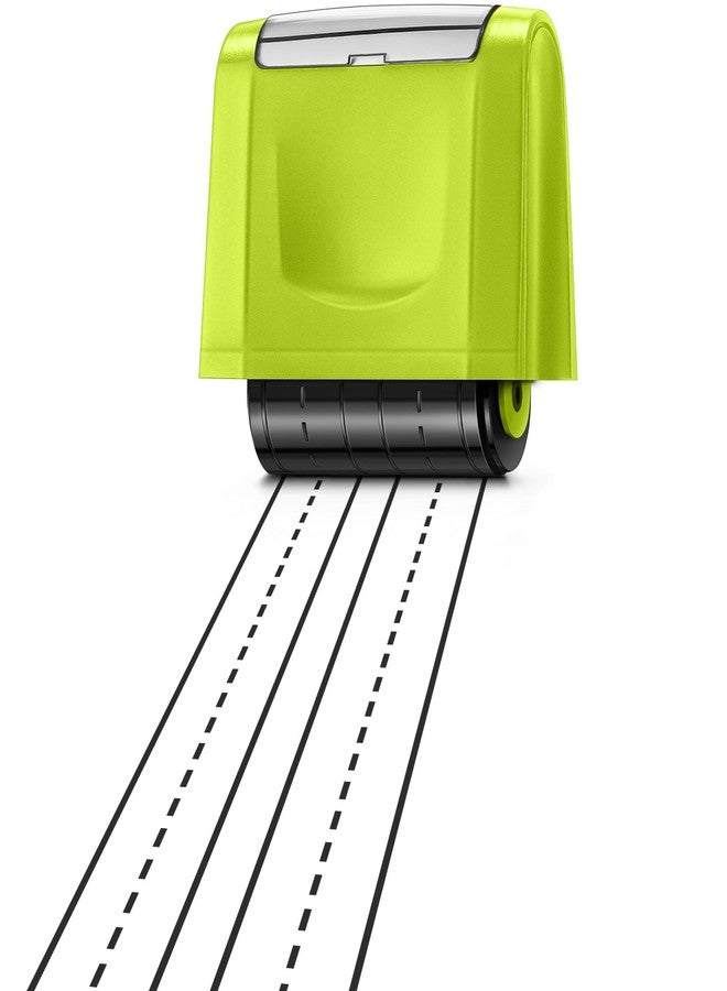 Nezyo Double Dashed Handwriting Lines Practice Roller Stamp Self Inking Quickly Line Rolling Teacher Stamps Sentence Strips Practice Tools for Kids Teachers Parents Educators Classroom Office, Green - Image 1