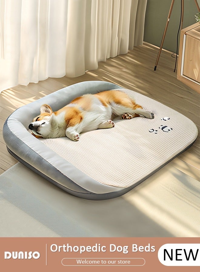 DUNISO Dog Bed Sofa with Removable Washable Cover,  L-shape Premium Waterproof Bolster Pet Couch, Easy Clearing Pet Bed for Dogs, Cats - Image 1