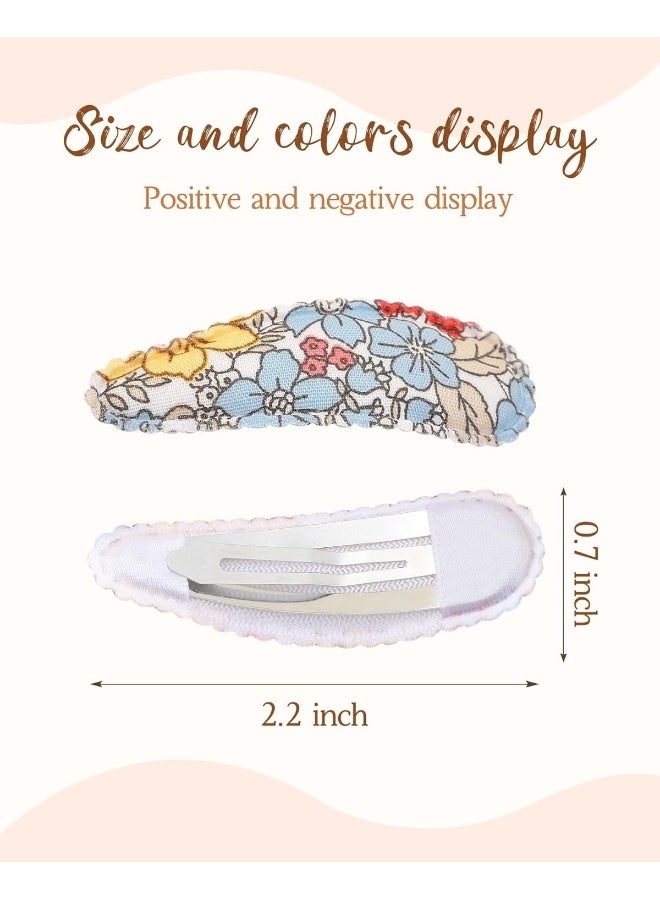 doboi 40 Pcs Floral Print 2.2 Inches Hair Clips and Bows for Baby Girls - Non-Slip Snap Barrettes and Hair Accessories - Image 2