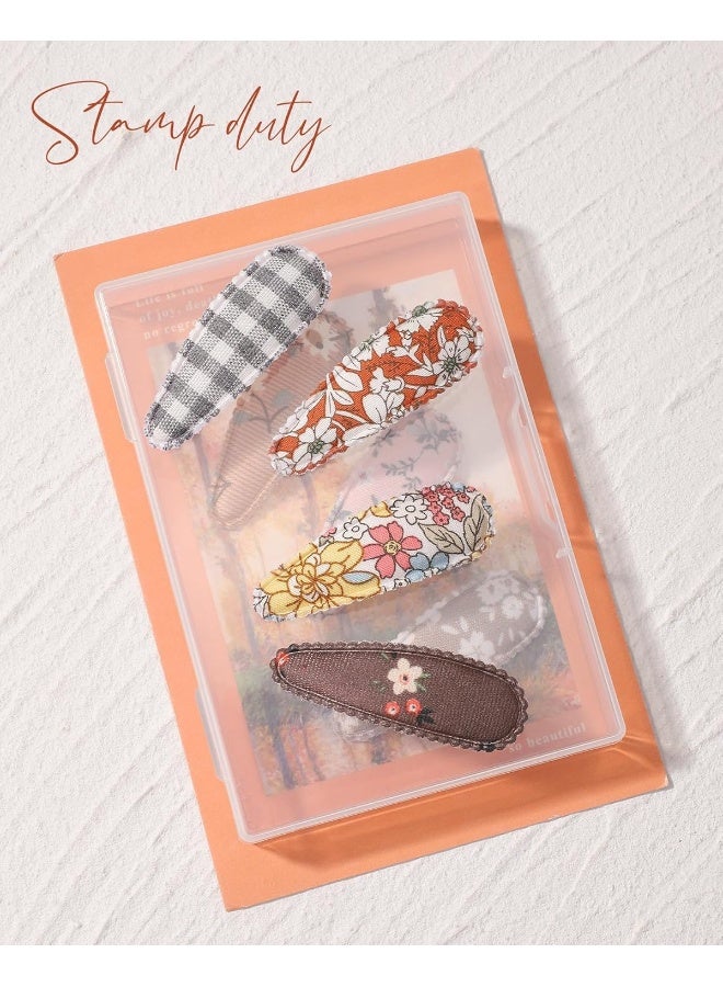 doboi 40 Pcs Floral Print 2.2 Inches Hair Clips and Bows for Baby Girls - Non-Slip Snap Barrettes and Hair Accessories - Image 5