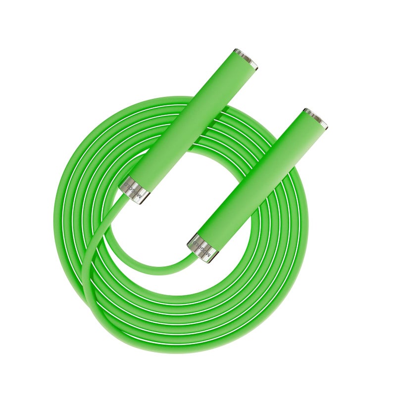 Mogold 5mm Jump Ropes - Speed - tangle free - 10ft Length Adjustable & 5mm Thick PVC Cord - Dual Ball Bearing Skipping rope With Soft Silicone Grips&Durable Metal Core (Green) - Image 1