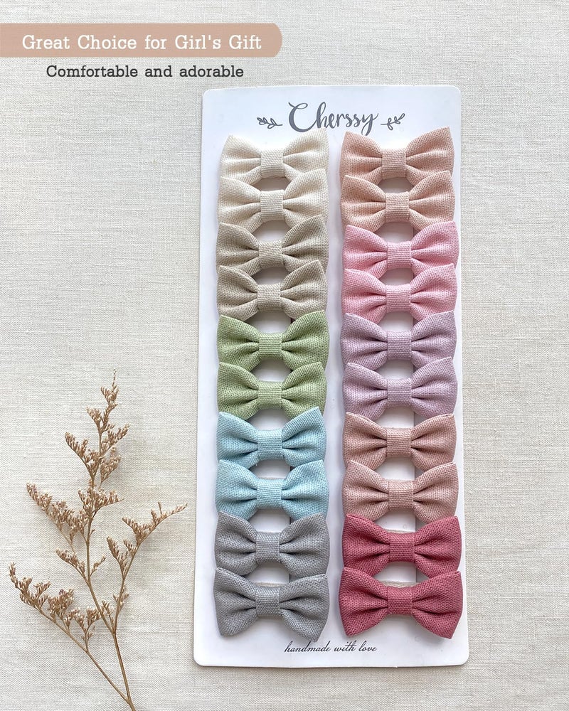 Cherssy Hair Bow Clips for Girls, 20pcs 2" Neutral Fully Lined Alligator Clips and Baby Barrettes, Non Slip Hair Accessories for Infants Toddlers School Age Girls - Image 5