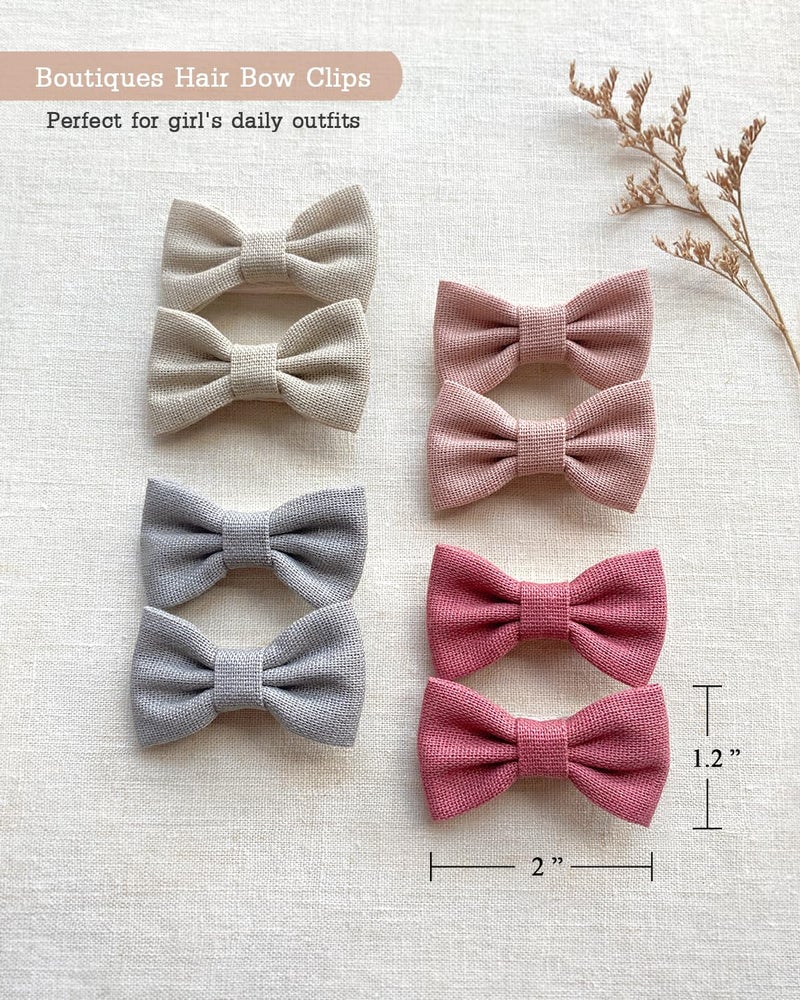 Cherssy Hair Bow Clips for Girls, 20pcs 2" Neutral Fully Lined Alligator Clips and Baby Barrettes, Non Slip Hair Accessories for Infants Toddlers School Age Girls - Image 2