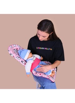 HOOPA Cotton 2-In-1 Feeding Pillow With Soft Quilt Mattress (Strawberry) | Infant Carrier | Nursing Pad  - Image 1