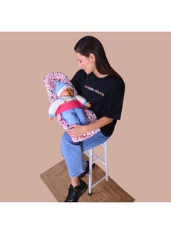 HOOPA Cotton 2-In-1 Feeding Pillow With Soft Quilt Mattress (Strawberry) | Infant Carrier | Nursing Pad  - Image 5