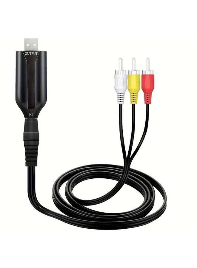 Black VHS to Digital Converter USB 2 0 RCA AV Cable for Windows Mac PC - Image 1
