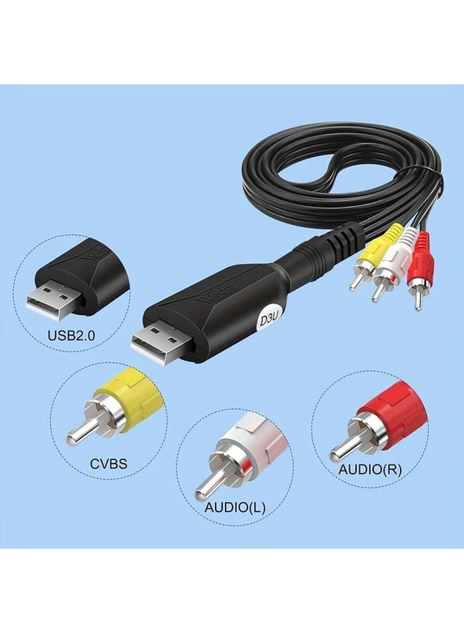 Black VHS to Digital Converter USB 2 0 RCA AV Cable for Windows Mac PC - Image 5