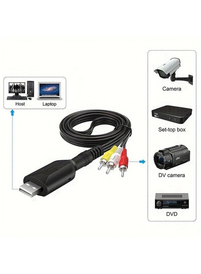 Black VHS to Digital Converter USB 2 0 RCA AV Cable for Windows Mac PC - Image 4