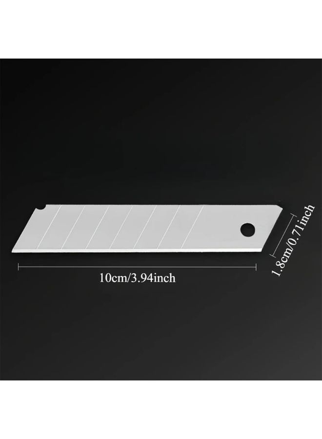 10pcs Silvery High Carbon Steel Utility Knife Replacement Blades Angled Design - Image 4
