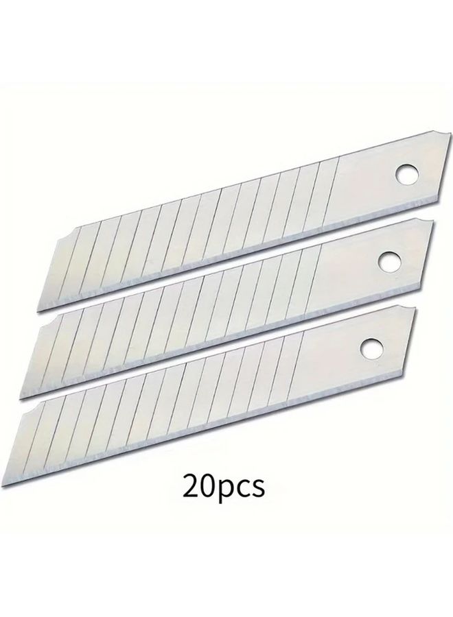 10pcs Silvery High Carbon Steel Utility Knife Replacement Blades Angled Design - Image 5