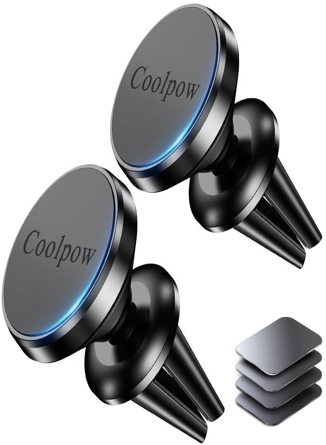 Coolpow 【2-Pack】 Car Vent Magnetic Phone Mount[ Easily Install ] Reusable Magnetic Phone Holder for car Vent air[ Strong Magnet ] [ 360° Rotation ] Fit for iPhone 17 Pro Max 16 15 Samsung & All Cell Phone - Image 1