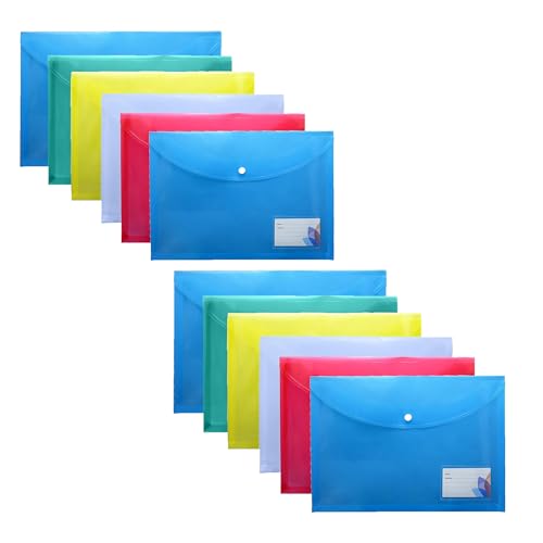 Shuban A4 Document File Folder with Button Lock | Office File Organizer for Certificates, Reports & Papers | Lightweight & Waterproof(6 Pcs) - Image 1
