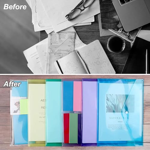 Shuban A4 Document File Folder with Button Lock | Office File Organizer for Certificates, Reports & Papers | Lightweight & Waterproof(6 Pcs) - Image 5