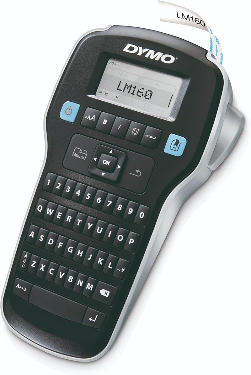 Dymo Label Maker LabelManager 160 Portable Label Maker, Easy-to-Use, One-Touch Smart Keys, QWERTY Keyboard, Large Display, for Home & Office Organization, Black - Image 1
