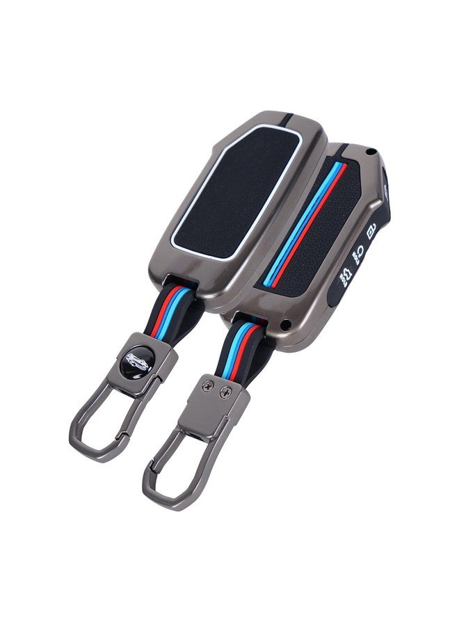 Auto Thrill Premium Metal Key Cover for Kia Seltos 2024/2023 Facelift HTX, Carens X Line, Sonet Facelift - 4 Button Smart Key (Black) - Image 1