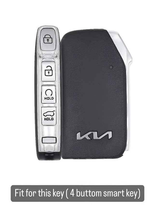 Auto Thrill Premium Metal Key Cover for Kia Seltos 2024/2023 Facelift HTX, Carens X Line, Sonet Facelift - 4 Button Smart Key (Black) - Image 3