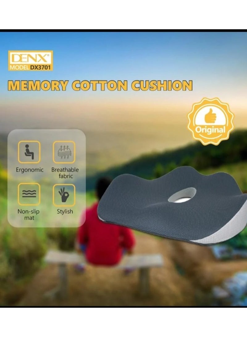 دينكس وسادة مقعد مريحة من الميموري فوم من دينكس، وسادة كرسي لتقويم العظام جيدة التهوية ومضادة للانزلاق مع فتحة مركزية لتخفيف الضغط، وسادة دعم محمولة للمكتب والسيارة والكرسي المتحرك والسفر والراحة المنزلية - Image 4