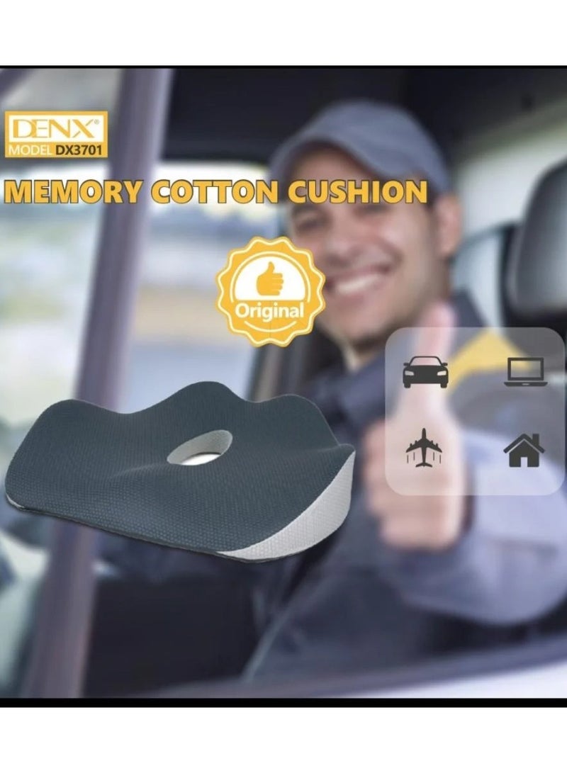 دينكس وسادة مقعد مريحة من الميموري فوم من دينكس، وسادة كرسي لتقويم العظام جيدة التهوية ومضادة للانزلاق مع فتحة مركزية لتخفيف الضغط، وسادة دعم محمولة للمكتب والسيارة والكرسي المتحرك والسفر والراحة المنزلية - Image 3