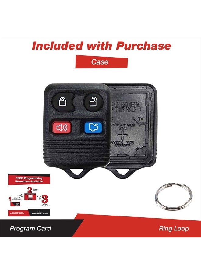 KeylessOption Just The Case Keyless Entry Remote Car Key Fob Shell Replacement - Black - Image 2