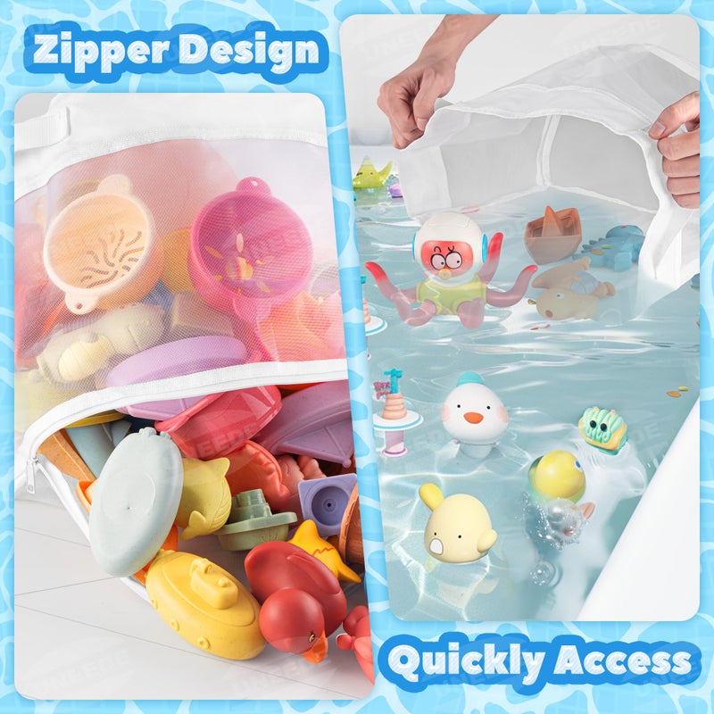 UNEEDE Bath Toy Organizer,4 Gallons Bathtub Toy Storage Organizer,Quick Access Bath Toy Holder For Bathtub,Baby Organizere,Quick Dry Baby For Tub,Mesh Shower Caddy - Image 4