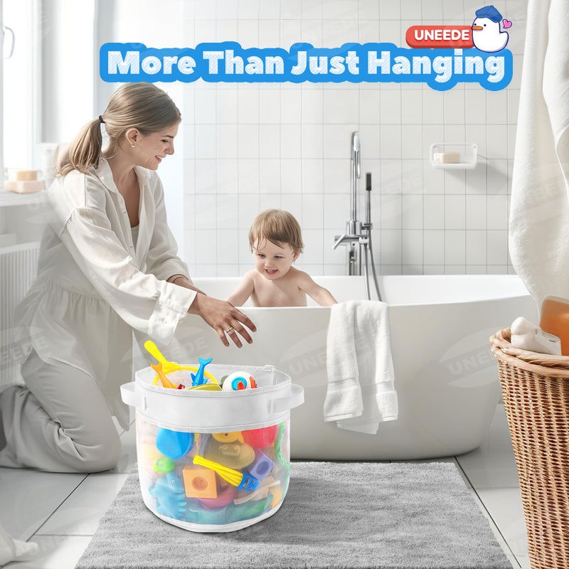 UNEEDE Bath Toy Organizer,4 Gallons Bathtub Toy Storage Organizer,Quick Access Bath Toy Holder For Bathtub,Baby Organizere,Quick Dry Baby For Tub,Mesh Shower Caddy - Image 3
