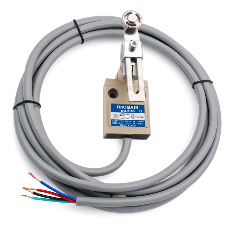 Baomain BM-3108 Limit Switch, TZ-3108 Adjustable Roller Plunger, Momentary NO+NC IP67 Waterproof - Image 1