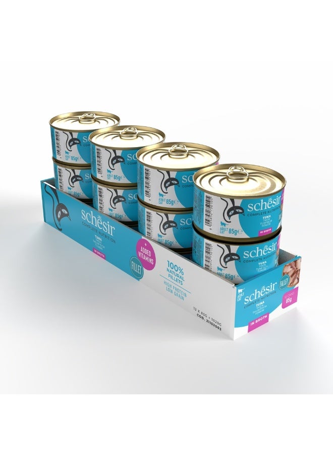 شيسر سلسلة شيسير للتغذية الكاملة والمتوازنة طعام رطب للقطط في مرق - تونة 6x85 جرام [6 علب] - Image 5