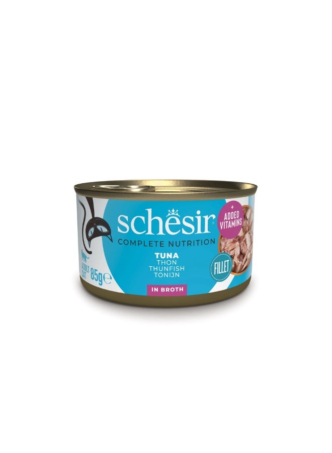 شيسر سلسلة شيسير للتغذية الكاملة والمتوازنة طعام رطب للقطط في مرق - تونة 6x85 جرام [6 علب] - Image 2