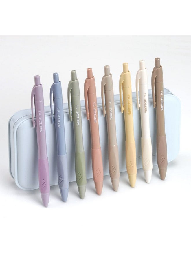 WRITECH 0.5Mm Gel Pens With Soft Grip 8Ct Retractable Black Ink Pens For Smooth Writing No Smear Or Smudge  - Image 3