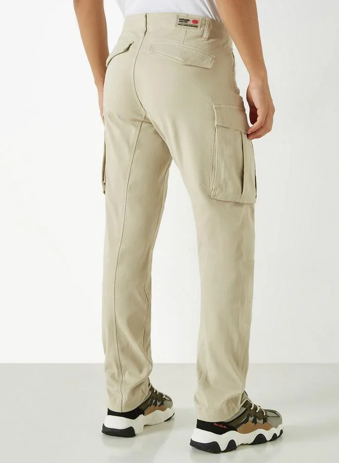 Ecko Unltd. Ecko Unltd Solid Relaxed Fit Cargo Pants with Pockets