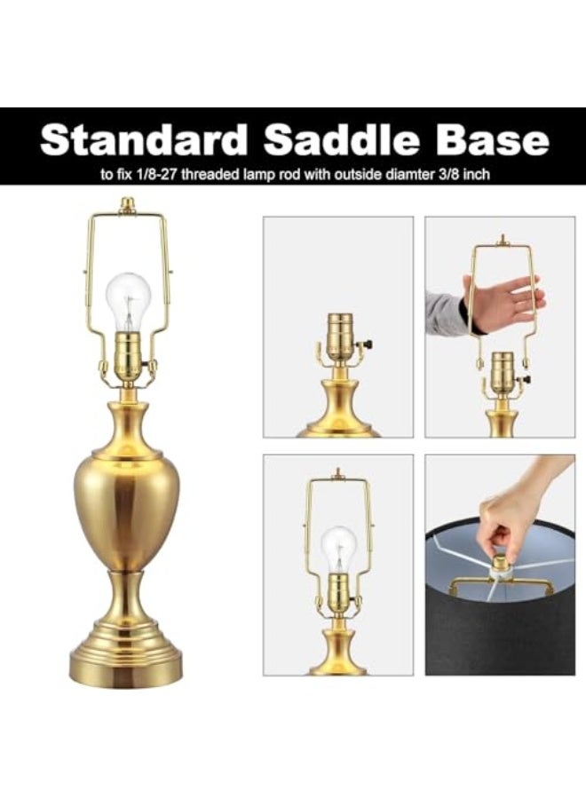 حامل ظل المصباح، مجموعة قوس المصباح القابلة للتعديل 7 8 9 10 بوصة مع شواية وسرج، محول UNO، قاعدة E14 E26 E27 متوافقة، إطار قوس نحاسي لمصابيح الطاولة أو الأرضية (ذهبي) - Image 2