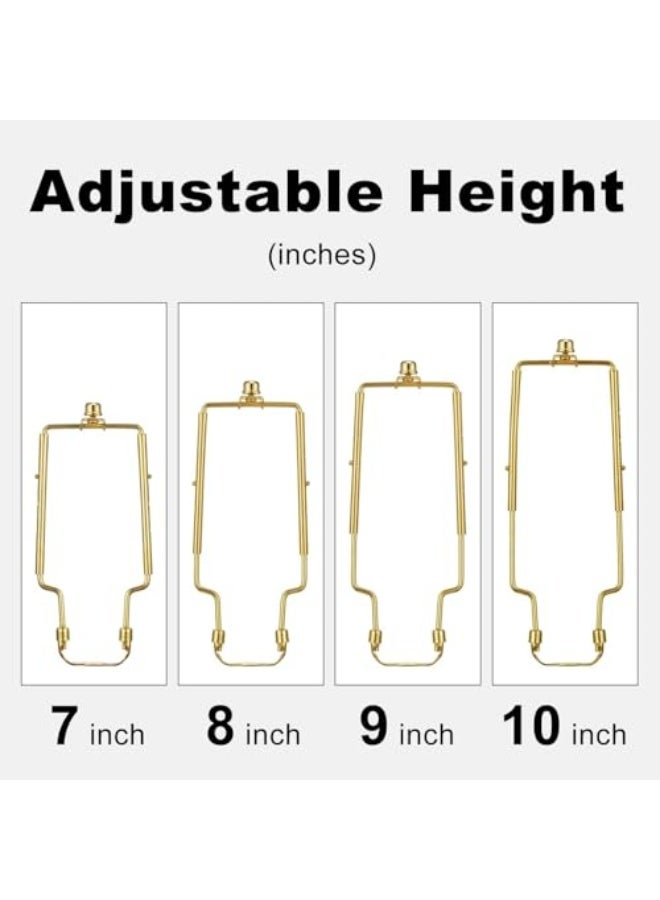 حامل ظل المصباح، مجموعة قوس المصباح القابلة للتعديل 7 8 9 10 بوصة مع شواية وسرج، محول UNO، قاعدة E14 E26 E27 متوافقة، إطار قوس نحاسي لمصابيح الطاولة أو الأرضية (ذهبي) - Image 4