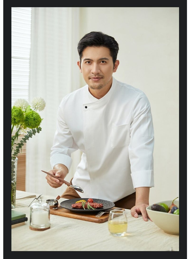 NIBEMINENT Professional Chef Work Clothes Catering Cooking Clothes Tops Restaurant Uniform Kitchen Shirt Hotel Cook Jacket Waiter Overalls - Image 1