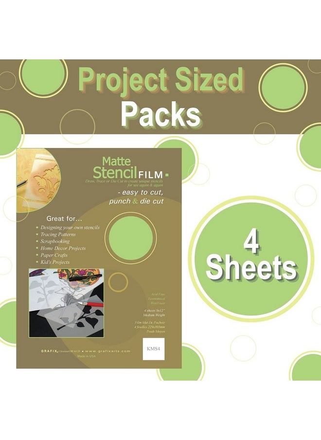 Grafix 9Inchby12Inch Stencil Film Matte; 4Pack  - Image 2