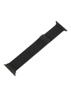 Generic Milanese Loop Band Strap Compatible With Apple Watch 7 6 5 Stainless Steel 42 mm 44mm 45mm Iwatch Series Bracelet Accessories Watchband Black  - Image 1