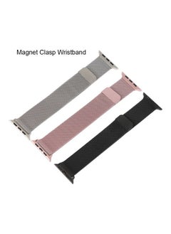Generic Milanese Loop Band Strap Compatible With Apple Watch 7 6 5 Stainless Steel 42 mm 44mm 45mm Iwatch Series Bracelet Accessories Watchband Black  - Image 3