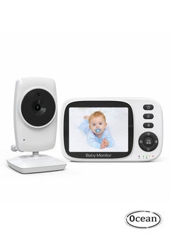 Ocean Video Baby Monitor with 1000ft Long Range, Auto Night Vision & Lullabies Playing, 3.2'' LCD Display, 2-Way Audio Talk, Temperature Sensor, Clock & Timer, Support 2X Zoom Amplification  - Image 1