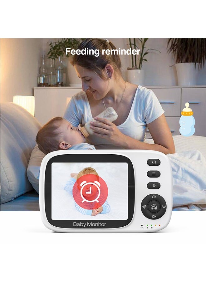 Ocean - Video Baby Monitor with 1000ft Long Range, Auto Night Vision & Lullabies Playing, 3.2'' LCD Display, 2-Way Audio Talk, Temperature Sensor, Clock & Timer, Support 2X Zoom Amplification - Image 1